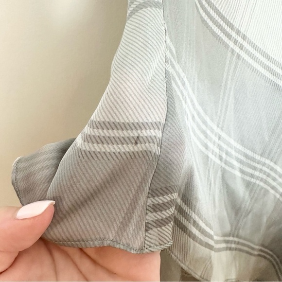 NWT LAUREN RALPH LAUREN Silk Plaid Grey Asymmetric Midi Skirt Size 16 - Picture 6 of 7